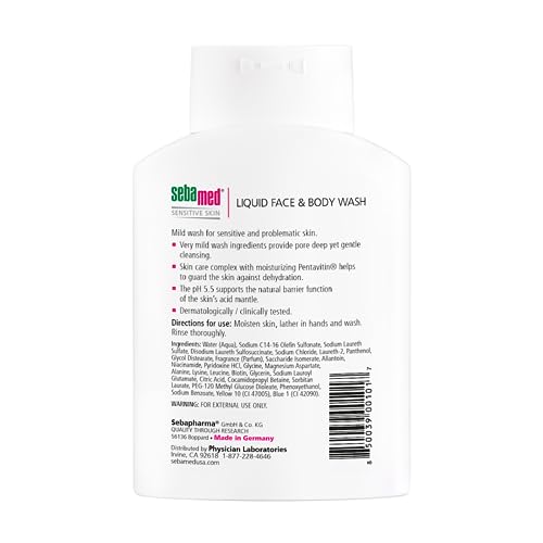 Sebamed Liquid Face and Body Wash, pH 5.5 Hydrating Cleanser, 6.8 Oz