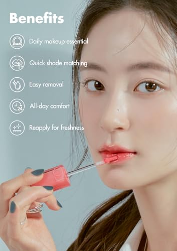 rom&nd Dewyful Water Lip Tint 01 In Coral Glossy Hydrating Lip Makeup