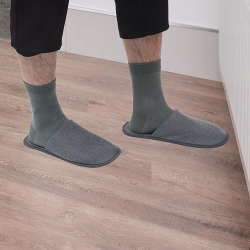 Healifty Disposable Travel Slippers - 10 Pairs Cotton Linen Hotel Spa Shoes