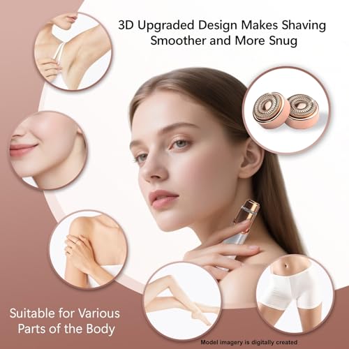 6 Pack Replacement Heads Gen 2 Compatible with Flawless Facial Hair Remover, Replacement Blades Heads Compatible with Finishing Touch Flawless Hair Removal Generation 2