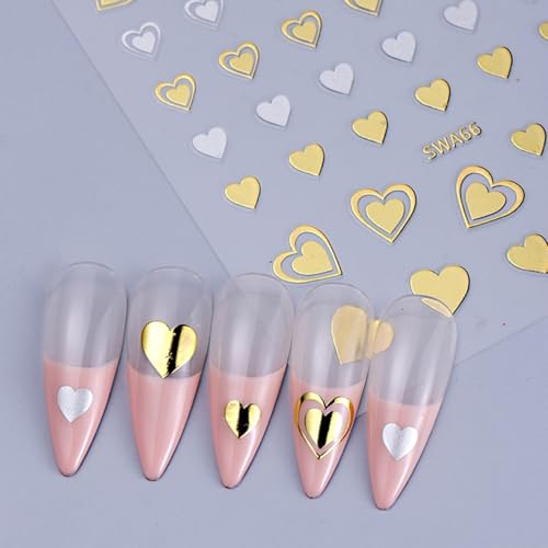 8 Sheets Valentine's Day 3D Heart Nail Art Stickers Set