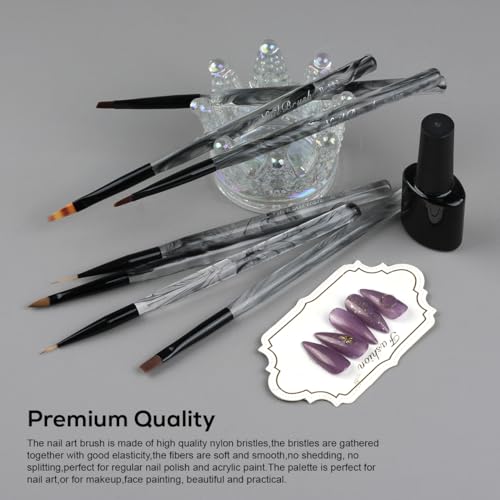 7Pcs Nail Art Brushes Set NB-111-WB-7PCS by YIHUALE – Professional Gel Polish Design Tools