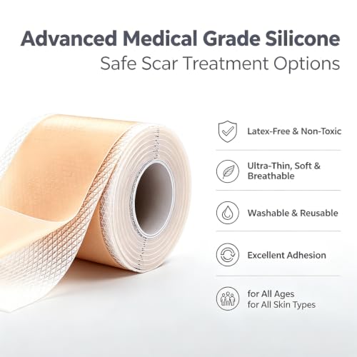 Anchiray Medical Grade Silicone Scar Tape Roll - 1.6" x 60" Waterproof