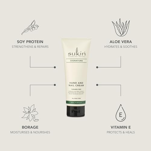 Sukin Hand & Nail Cream for Dry Hands - 4.23 fl oz Vegan Formula