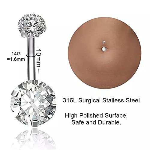 Professional Belly Button Piercing Kit - 14G Stainless Steel Body Jewelry