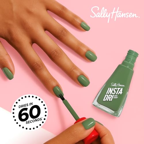 Sally Hansen Insta-Dri Quick Dry Nail Polish Duo - Reese's Glow in Dark Green & Black Shimmery Finishes