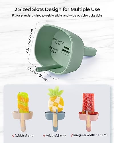AODISTUCE Silicone Popsicle Holders Set with Neoprene Sleeves - 8 Pack, No Drip Design for Kids