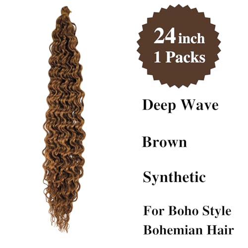 26 Inch Honey Brown Pre-Stretched Boho Braiding Hair