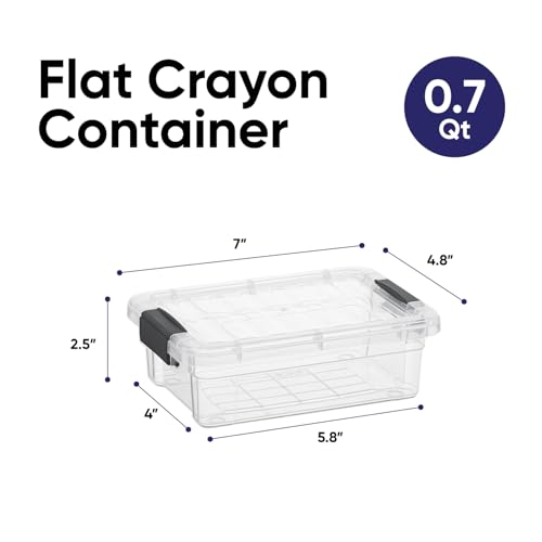 Superio Mini Plastic Storage Bin - 2 Pack Crayon Box Organizer