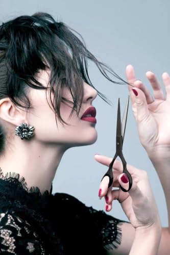 Beauticone Professional Hair Cutting Scissors Black Fix Screw Stainless Steel Barber Shears