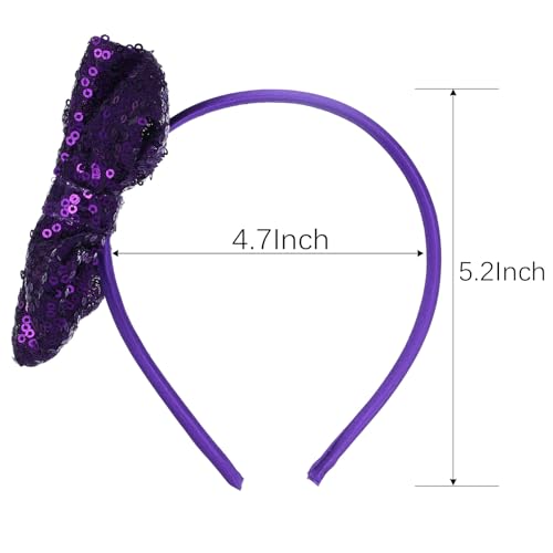 Sparkly Sequin Bow Headband for Girls and Women - Comfortable Glitter Hair Accessory