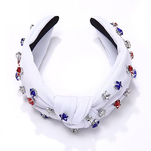 ARATLENCH White Knot Headband - 4th of July American Flag Design