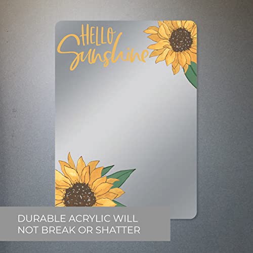 Hello Sunshine Magnetic Mirror - 5" x 7" Shatterproof Locker Decor