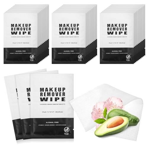 Gisdo Black Makeup Remover Wipes - 100 Individually Wrapped Cloths