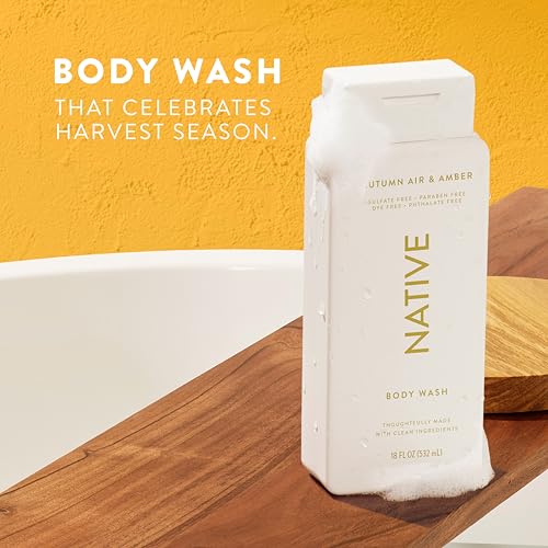 Native Body Wash - Autumn Air & Amber, 18 oz (2-Pack) - Sulfate & Paraben Free