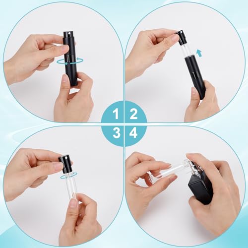 Bubimon 20 Pack Airless Pump Jar & Atomizer Bottles Set - Black