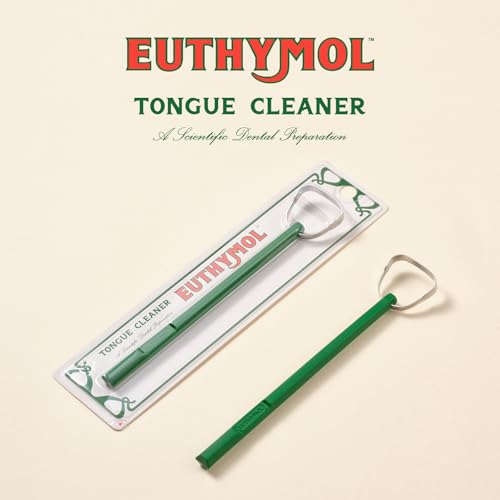 Euthymol Stainless Steel Tongue Scraper - Reduces Bad Breath & Improves Oral Hygiene