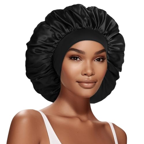 Extra Large Satin Bonnet Hair Cap for Braids & Curly Hair - 17in