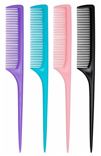 4-Piece Rat Tail Comb Set - Anti-Static Hair Styling Tools