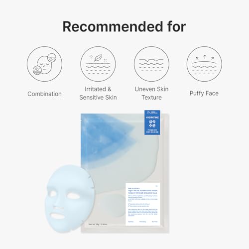 Dr.Althea Aqua Blue Hydration Mask Pack of 4 - Korean Vegan Skincare for Sensitive Skin
