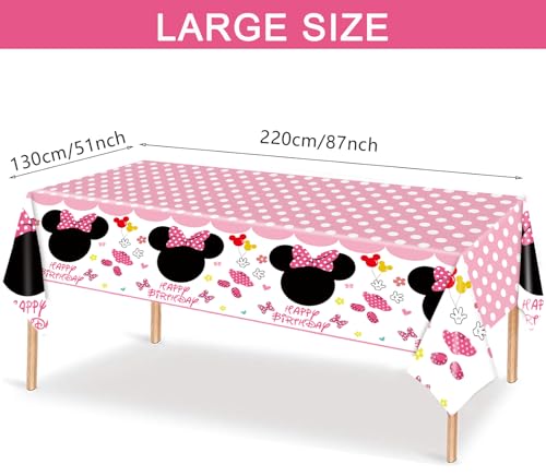 3-Pack Pink Mouse Disposable Tablecloths for Kids' Parties