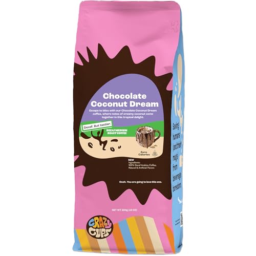 Decaf Chocolate Coconut Ground Coffee - Crazy Cups 10 oz Bag