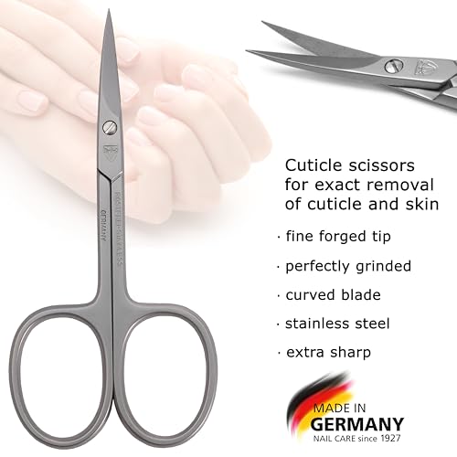 Drei Schwerter German Made Cuticle Scissors - Stainless Steel Nail & Toenail Trimming Tool with Case