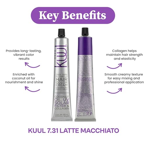 Professional Permanent Hair Color 7.31 Latte Macchiato Beige Blonde
