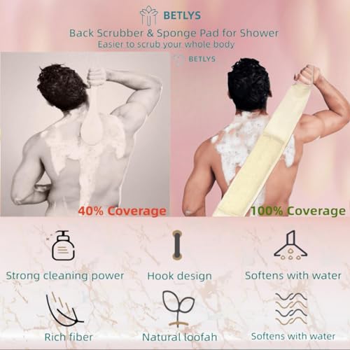 Natural Loofah Sponge Exfoliating Body Scrubber Set - 3 Pack