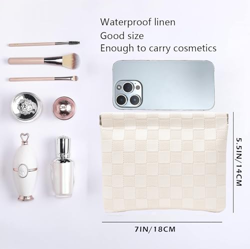 Leather Pocket Cosmetic Bag - Waterproof Makeup Organizer for Women
