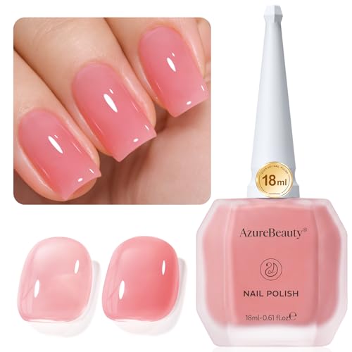 AZUREBEAUTY Jelly Blush Pink Nail Polish 18ml – Fast Drying & Long-lasting