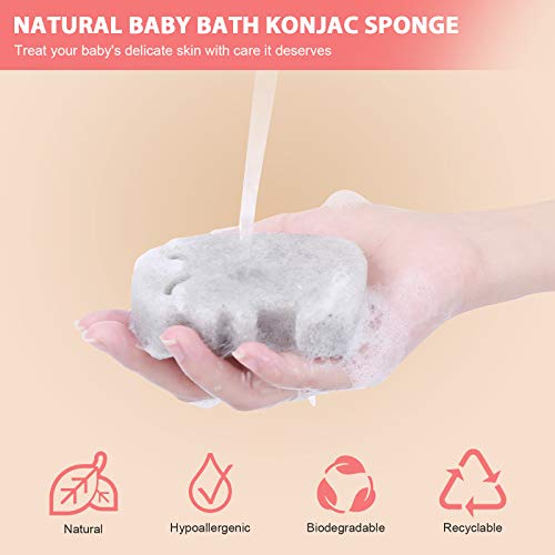 Set of 5 Konjac Baby Bath Sponges for Infants & Toddlers - Safe Plant-Based Shapes