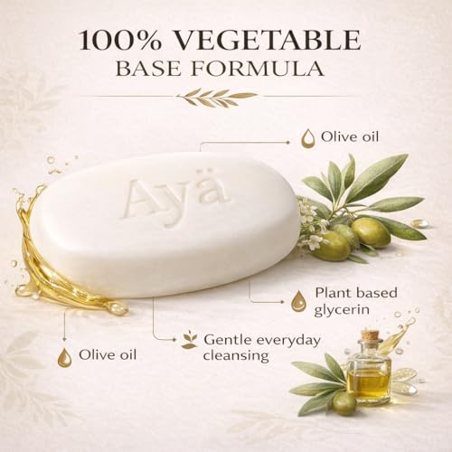 KreaSHen Aya Olive Oil Soap Bar 3-Pack | Natural Vegetable-Based Cleanser