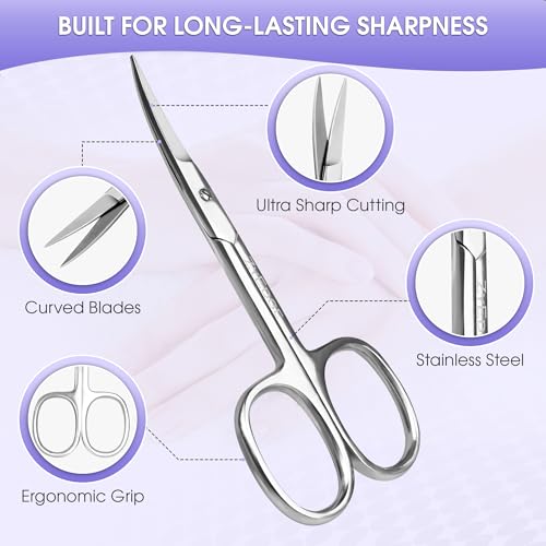 Curved Cuticle Scissors Stainless Steel Manicure Tool for Precise Nail Care