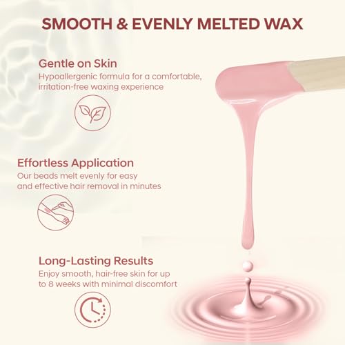 ANREACHO Hard Wax Beans for Hair Removal - 1.1 lb Mix of 5 Colors