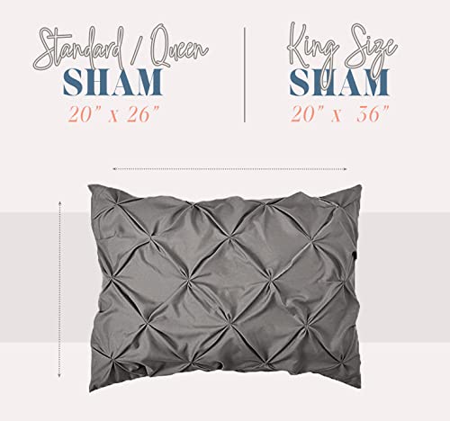 Elegant Comfort King Sham Set - 2-Piece Pinch Pleat Microfiber, Burgundy