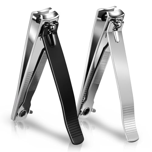 Large Nail Clippers Set - Stainless Steel Fingernail & Toenail Trimmers