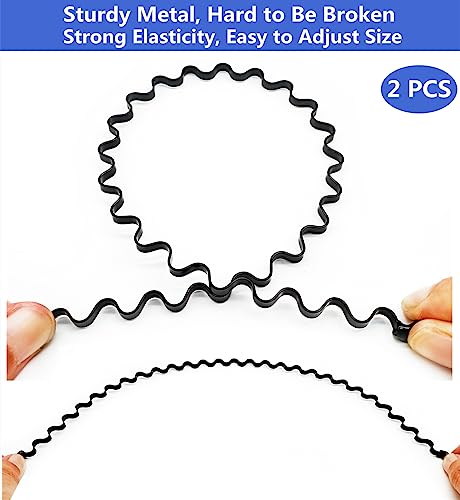 Bodbop XINGZHE Metal Hair Band for Men & Women - 2PCS Non-Slip Headbands