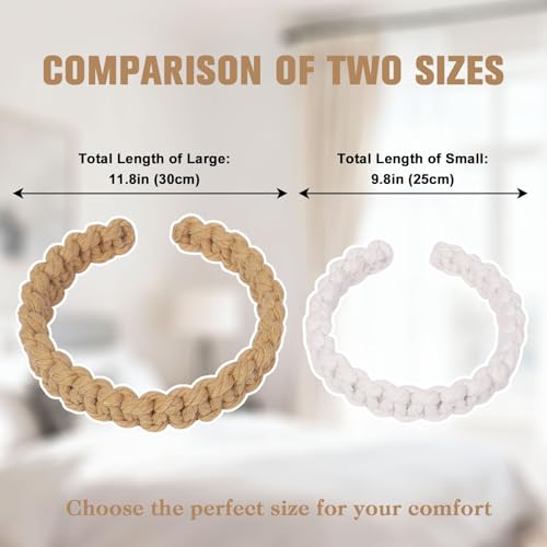 NICEEC 4 Pack Natural Cotton Rope Curtain Tiebacks - Handmade Decorative Holdbacks for Home & Office
