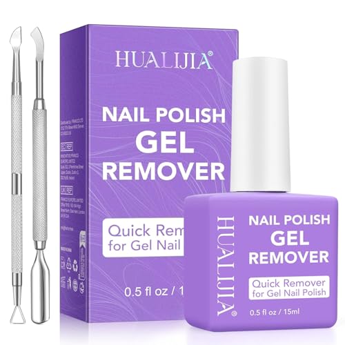 Akeeronn Gel Nail Polish Remover Kit with Cuticle Pusher & Scraper, Fast & Gentle Removal in 3-5 Minutes, 15ML