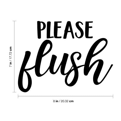 Please Flush Vinyl Wall Art Decal - 7" x 8" Funny Bathroom Quote