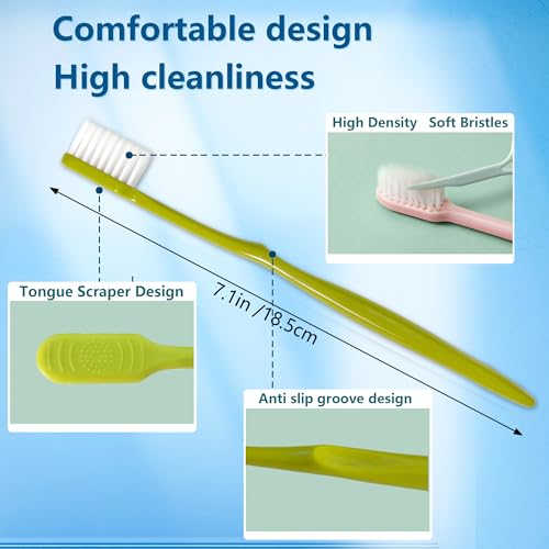 1 Pack of 20 Disposable Travel Toothbrushes - Ultra Soft, Individually Wrapped, Non-Slip Handle for Adults & Kids