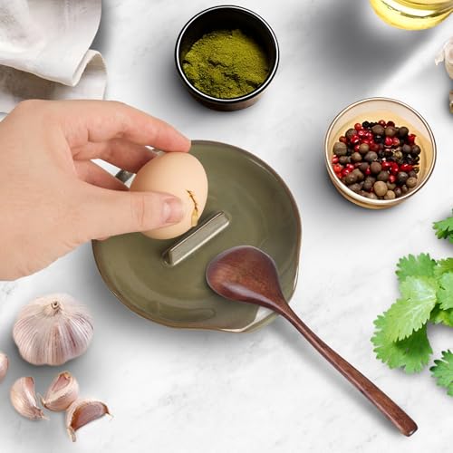 Ceramic Egg Cracker Spoon Holder - Heat Resistant Kitchen Utensil Rest