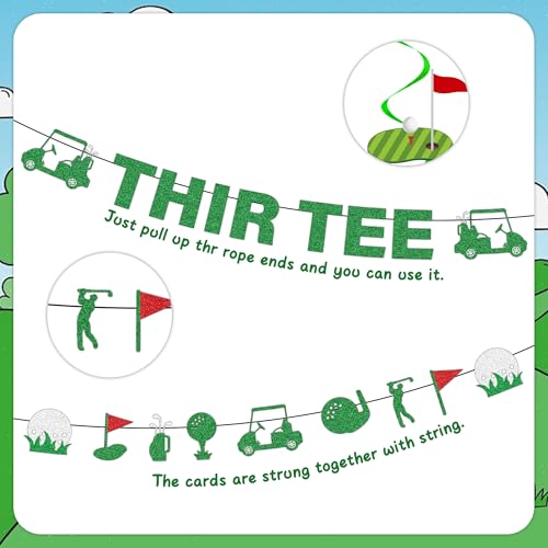 Golf 30th Birthday Decorations - 14 Pcs Golf Themed Party Set