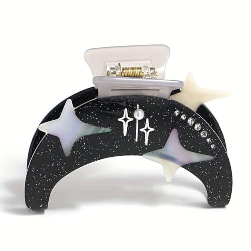 Black Acetate Claw Hair Clip - Stylish Non-Slip Hair Accessory for Women