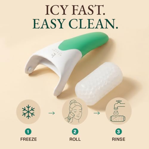 Ice Roller for Face & Eyes - Cooling Puffy Eyes & Wrinkles - Gift-Ready, Reusable, Detachable Head (Beauty by Earth)