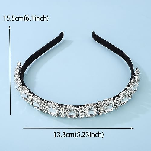 Sparkle Rhinestone Headband for Women Girls - Non-Slip Glitter Hair Accessory