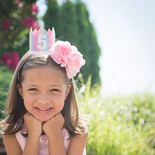 Baby 5th Birthday Rainbow Crown Hat - Soft Party Photo Prop