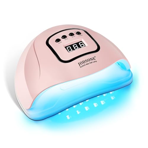 JODSONE Pink U V Nail Lamp for Gel Nail Polish Manicure Light with 4 Timers & Automatic Sensor Nail Dryer Curing LED Light