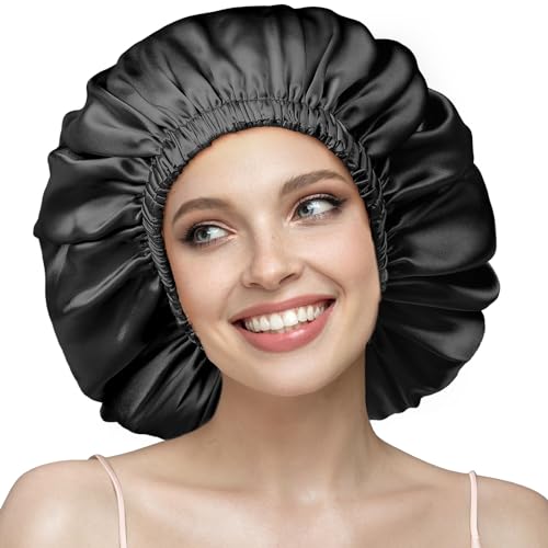 YFONG 22 Momme Mulberry Silk Sleep Bonnet - Adjustable Double Layer Cap